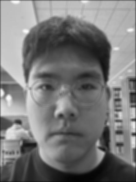 Selfie blurred with a 9 by 9 box filter